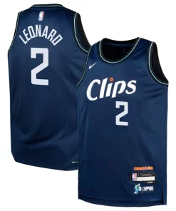 Kawhi Leonard LA Clippers Nike Distingué Youth Swingman Replica Jersey City Edition Navy
