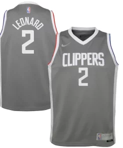 Kawhi Leonard LA Clippers Nike Youth 2020/21 Swingman Player Jersey Gray Notable Earned Edition