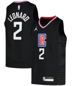Kawhi Leonard LA Éclatant Clippers Jordan Brand Youth 2020/21 Swingman Player Jersey Black Statement Edition
