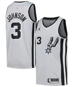 Keldon Johnson San Antonio Spurs Nike Swingman Player Premium Jersey Statement Edition Silver