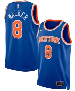Kemba Walker Exquisite New York Knicks Nike Unisex Swingman Jersey Icon Edition Blue
