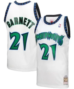 Kevin Garnett Minnesota Timberwolves 1997 98 Hardwood Classics Exceptionnel Reload 3.0 Swingman Jersey White