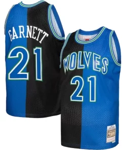 Kevin Garnett Minnesota Timberwolves Hardwood Premium Classics 1995/96 Split Swingman Jersey Black/Blue