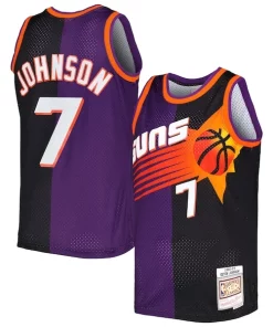 Kevin Johnson Phoenix Superbe Suns Hardwood Classics 1996/97 Split Swingman Jersey Purple/Black