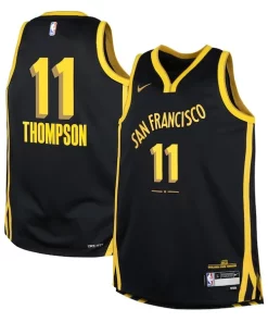 Klay Thompson Élégant Golden State Warriors Nike Youth Swingman Replica Jersey City Edition Black
