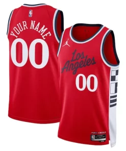 LA Clippers Jordan Brand Unisex 2024/25 Custom Swingman Jersey Éclatant Statement Edition Red