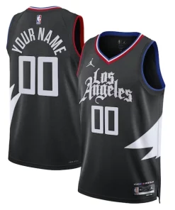 LA Clippers Jordan Exquisite Brand Unisex 2022/23 Swingman Custom Jersey Statement Edition Black