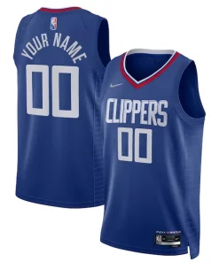 LA Clippers Nike 2021/22 Diamond Swingman Exclusif Custom Jersey Icon Edition Royal