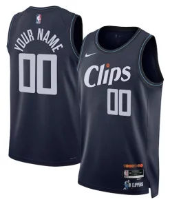 LA Clippers Nike Unisex 2023/24 Custom Swingman Jersey Navy Dashing City Edition