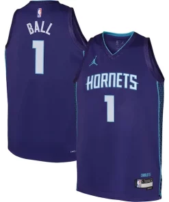 LaMelo Ball Charlotte Hornets Jordan Brand Youth Swingman Jersey Statement Edition Exclusif Purple
