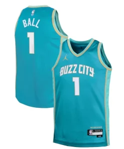 LaMelo Ball Charlotte Hornets Jordan Brand Youth Uniques Swingman Replica Jersey City Edition Teal