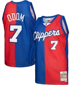Lamar Odom LA Clippers Gracieux Hardwood Classics 2000/01 Split Swingman Jersey Royal/Red
