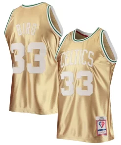 Larry Bird Boston Celtics Premium 75th Anniversary 1985/86 Hardwood Classics Swingman Jersey Gold