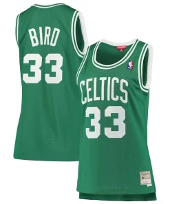 Larry Bird Boston Celtics Women's Vibrant 1985 86 Hardwood Classics Swingman Jersey Kelly Green