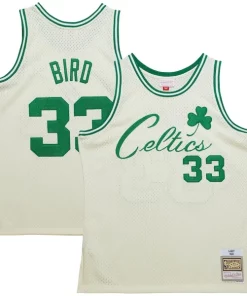 Larry Bird Boston Prime Celtics Chainstitch Swingman Jersey Cream