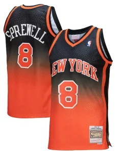 Latrell Sprewell New York Knicks Bold 1998/99 Hardwood Classics Fadeaway Swingman Player Jersey Orange/Black