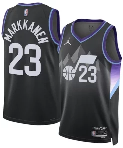 Lauri Markkanen Utah Jazz Jordan Brand Unisex 2024/25 Swingman Exclusif Jersey Statement Edition Black