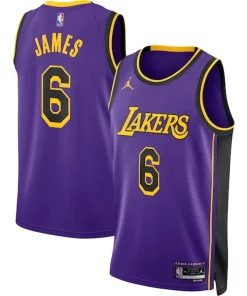 LeBron Charming James Los Angeles Lakers Jordan Brand Unisex Swingman Jersey Statement Edition Purple