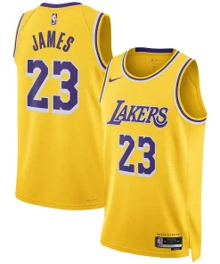 LeBron Commémoratif James Los Angeles Lakers Nike Unisex Swingman Jersey Association Edition Gold