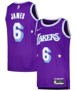LeBron Exclusif James Los Angeles Lakers Nike Swingman Player Jersey City Edition Purple