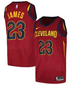 LeBron James Bold Cleveland Cavaliers Nike Swingman Player Jersey Icon Edition Wine