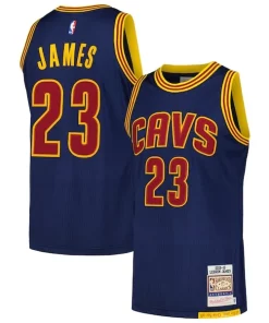 LeBron James Cleveland Cavaliers 2015/16 Unique Hardwood Classics Authentic Jersey Navy