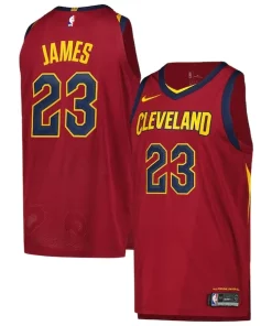 LeBron James Cleveland Cavaliers Nike Authentic Player Jersey Icon Distingué Edition Wine
