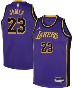 LeBron James Los Angeles Lakers Jordan Brand Youth Performance Swingman Jersey Collectible Statement Purple