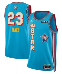 LeBron James Jordan Brand Luxueux Unisex 2025 NBA All Star Game Swingman Player Jersey Light Blue