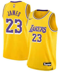 LeBron James Los Angeles Lakers Exceptionnel Nike Youth Swingman Jersey Icon Edition Gold