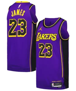 LeBron James Los Angeles Lakers Jordan Brand Authentic Refiné Player Jersey Statement Edition Purple