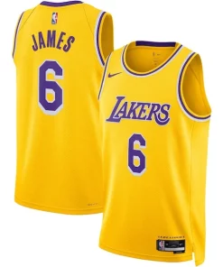 LeBron James Los Angeles Lakers Nike Unisex Swingman Élégant Jersey Icon Edition Gold