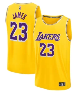 LeBron James Los Angeles Lakers Youth Fast Break Replica Player Jersey Icon Edition Exclusif Gold