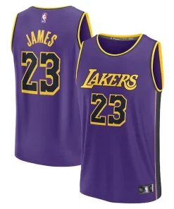 LeBron James Los Angeles Lakers Youth Fast Break Replica Player Jersey Unique Statement Edition Purple