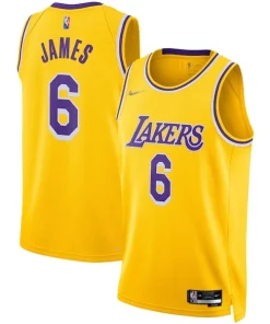 LeBron James Los Authentique Angeles Lakers Nike 2021/22 Diamond Swingman Jersey Icon Edition Gold