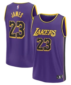 LeBron James Los Élégant Angeles Lakers 2022/23 Fast Break Replica Jersey Statement Edition Purple
