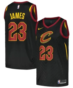 LeBron James Stylish Cleveland Cavaliers Nike Swingman Player Jersey Statement Edition Black