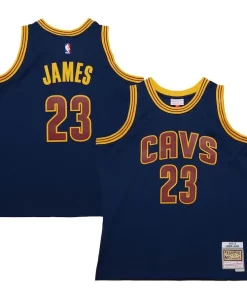 LeBron Vibrant James Cleveland Cavaliers 2015/16 Hardwood Classics Swingman Jersey Navy