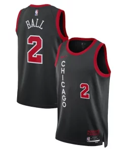 Lonzo Ball Chicago Gracieux Bulls Nike Unisex 2023/24 Swingman Jersey Black City Edition