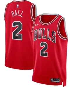 Lonzo Personalisable Ball Chicago Bulls Nike Unisex Swingman Jersey Icon Edition Red