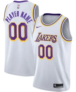 Los Angeles Lakers Nike 2020/21 Swingman Custom Jersey Association Edition Haut de gamme White