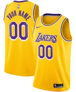 Los Angeles Lakers Nike Custom Swingman Jersey Gold Icon Edition Exclusif