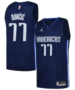 Luka Dončić Dallas Captivant Mavericks Jordan Brand Swingman Player Jersey Statement Edition Navy