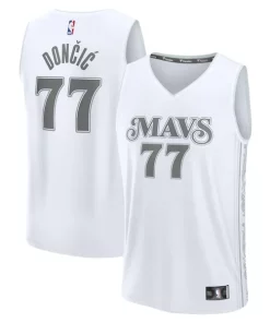 Luka Dončić Dallas Mavericks Youth 2024/25 Fast Break Player Jersey City Edition Personalisable White