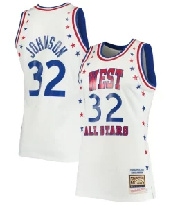 Magic Johnson Los Angeles Lakers 1983 NBA All Collectible Star Game Hardwood Classics Authentic Jersey White