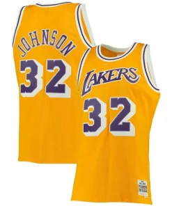 Magic Johnson Los Angeles Lakers 1984/85 Big & Tall Refiné Hardwood Classics Swingman Jersey Gold