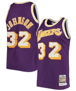 Magic Johnson Los Angeles Lakers 1984/85 Hardwood Classics Sophistiqué Authentic Jersey Purple/Gold