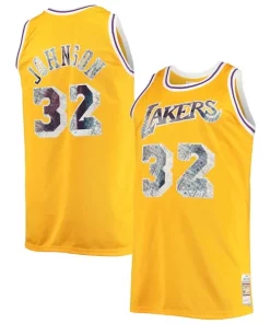 Magic Johnson Los Angeles Lakers Big & Tall 1984/85 NBA 75th Anniversary Diamond Swingman Luxueux Jersey Gold