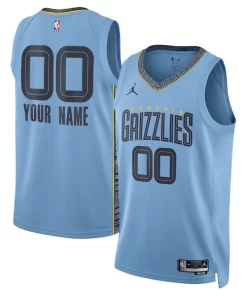 Memphis Grizzlies Jordan Brand Élégant Unisex 2022/23 Swingman Custom Jersey Statement Edition Blue