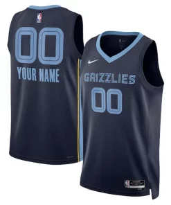 Memphis Grizzlies Nike Authentique Unisex Swingman Custom Jersey Navy Icon Edition